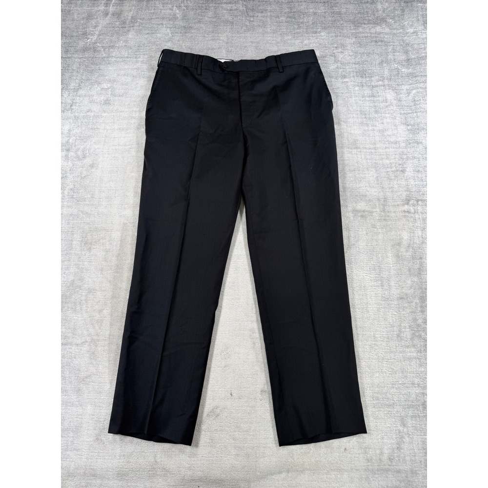 Brioni Pants Mens 44 Black Vintage Dress Trousers Wool Silk Italy Classic Luxury